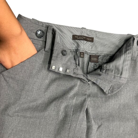 The Limited Cassidy Fit Dress Pants 6L Gray Wide Flare Leg Mid Rise Office Wear - Picture 3 of 12